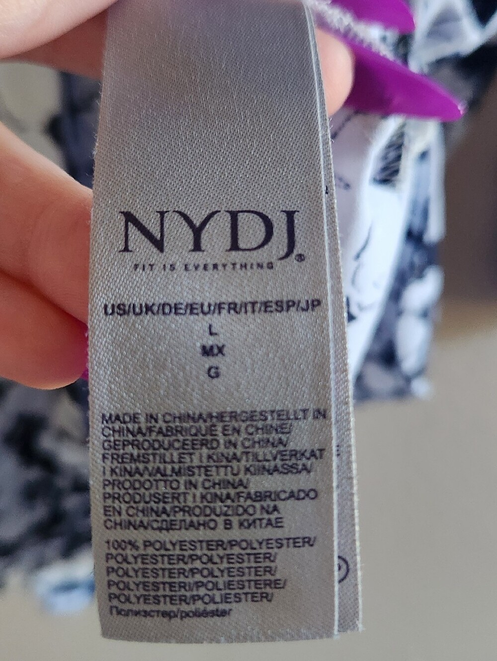 NYDJ Floral Blouse L - Picture 4 of 4